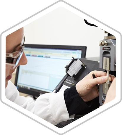 A technician running a test on a bioabsorbable product