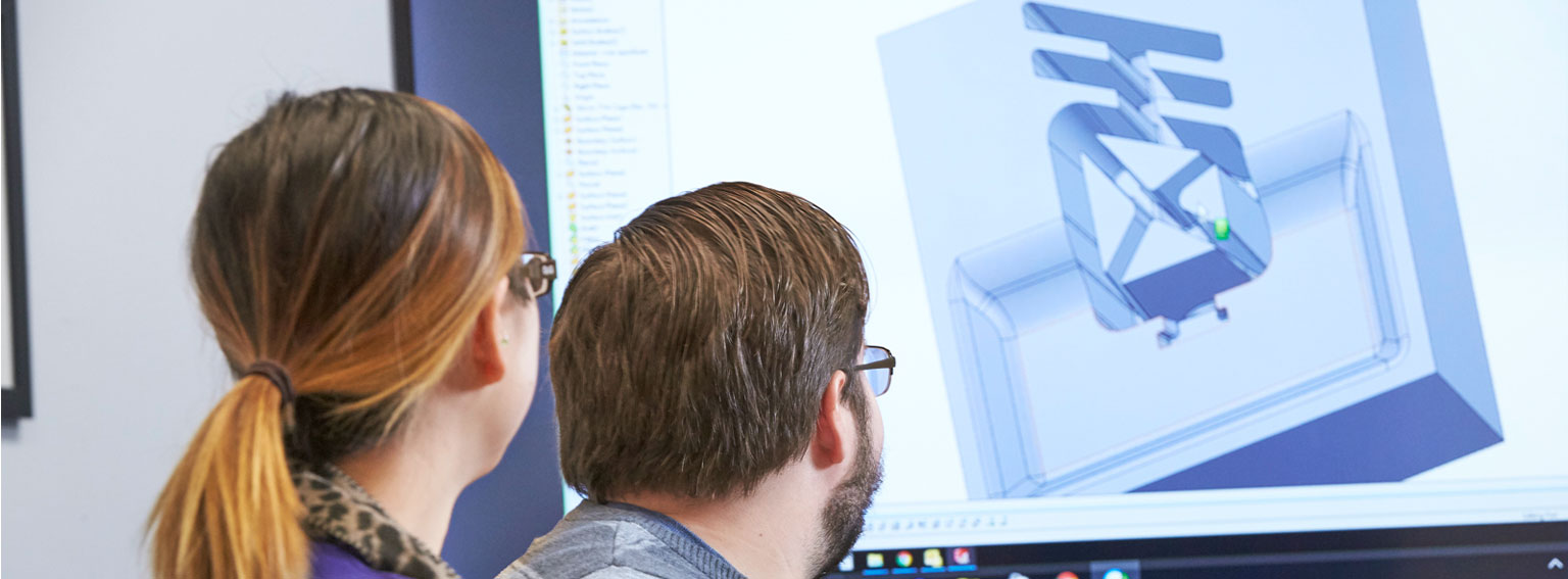 Two Meeting Participants Look At A Presentation That Shows A 3d Image Of A Bioabsorbable Product